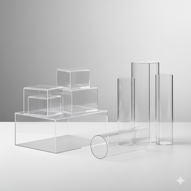 Clear Plastic Boxes vs Cylinders